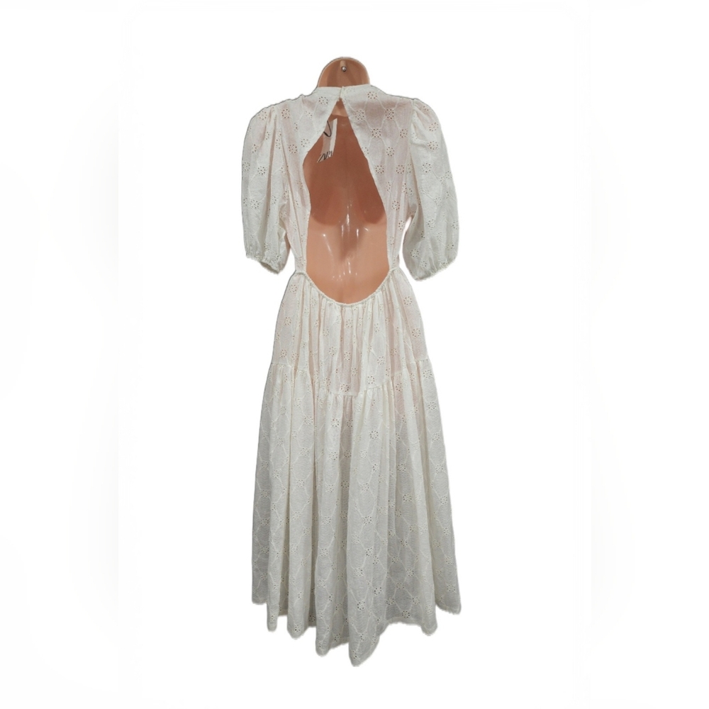 Zara Voluminous Dress - Oyster White